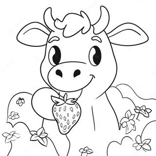 Sarmantna Jagodasta Krava Koja Jede Jagode Za Bojanku 80314-22292