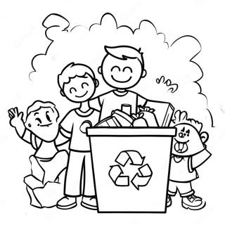 Stranica Za Bojenje Srecne Dece Koja Recikliraju 81392-23125