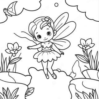 Magical Fairy In A Flower Garden Coloring Page 8203-298