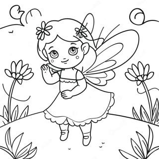 Magical Fairy In A Flower Garden Coloring Page 8203-299