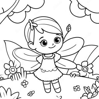 Magical Fairy In A Flower Garden Coloring Page 8203-300