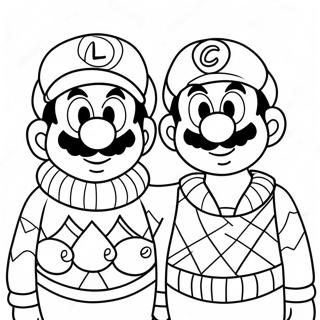 Mario I Luigi U Bozicnim Dzemperima Za Bojanje 82754-24215
