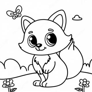 Srecna Kawaii Lisica Sa Leptirkom Bojanka 83090-24473