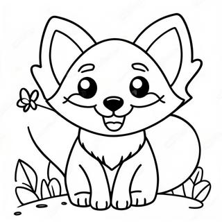 Srecna Kawaii Lisica Sa Leptirkom Bojanka 83090 24476