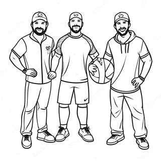 Stranica Za Bojenje Tima Dude Perfect U Akciji Бојанке