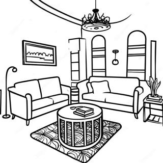 Udobna Dnevna Soba Bojanka Za Unutrasnji Dizajn 83241-24588