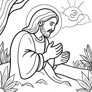 Isus Se Moli U Vrtu Za Bojanje 8380-2004