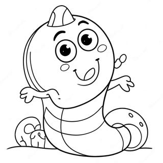 Slatki Crtani Crv Za Bojanje 86826 27475