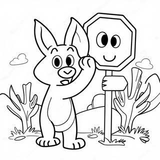 Smesna Znak Stop Sa Zivotinjskim Likovima Za Bojanje 87417 27933