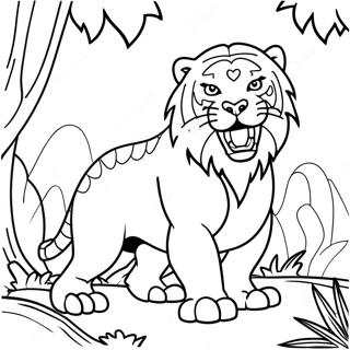 Snazni Predator U Dzungli Stranica Za Bojanje 89343-29600