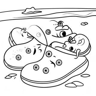 Bojanka Sa Sarenim Crocs Ima Na Plazi Бојанке