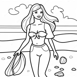 Bojanka Sa Barbikom Na Plazi 915-1676