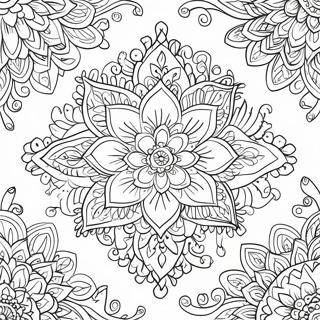 Bojanka Sa Sarenim Cvetnim Rangoli Dizajnom Бојанке