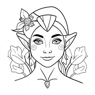 Bojanka Za Elegantnog Realisticnog Vilenjaka Sa Cvecem 94205-33452