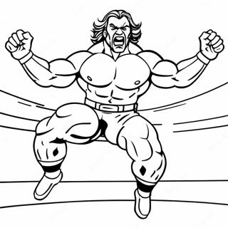 Zamrsena Bojanka U Sivim Tonovima Wwe Rvaca Koji Skace Na Protivnika Бојанке