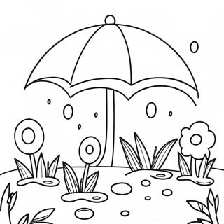 Bojanka Sarenog Cvetnog Vrta Sa Kapljicama Kise 98291 37160