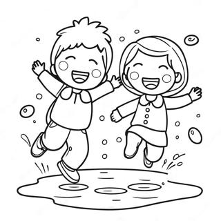 Bojanka Srecne Dece Koja Skacu U Lokvama 98293 37168