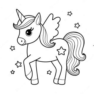 Razigrana Devojka Jednoroga Sa Zvezdama Bojanka 99190 37866