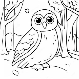 Sarmantna Snezna Sova U Zimskom Pejzazu Za Bojanje 99498 38296